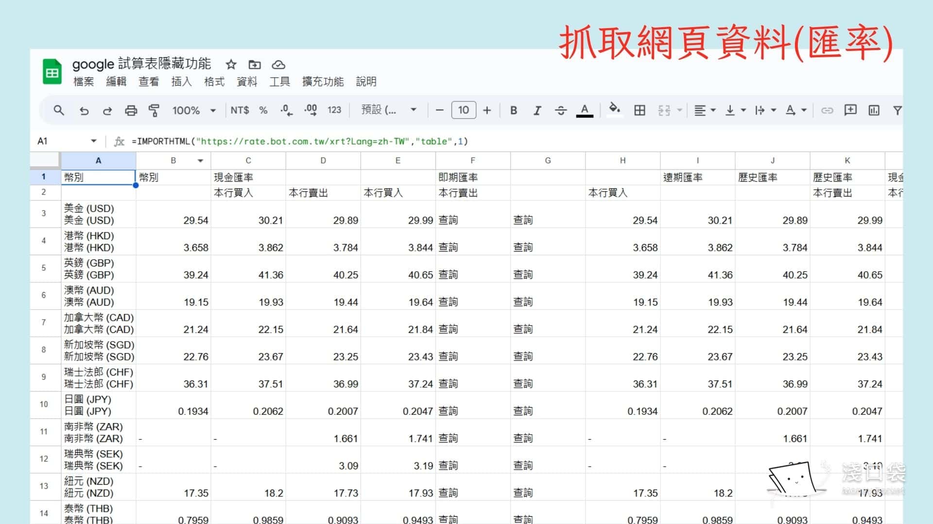 匯入網頁資料