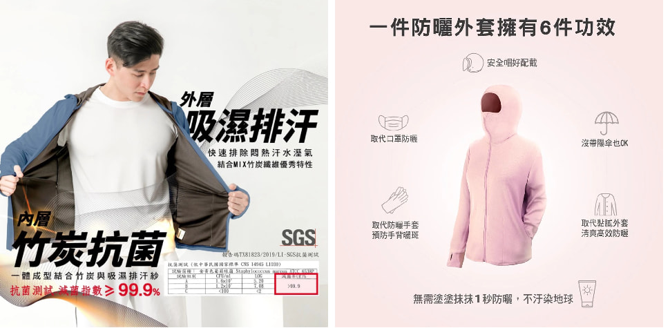 MI MI LEO 機能竹炭連帽防曬外套