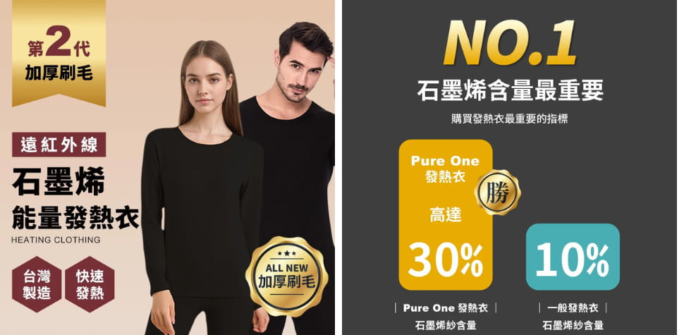 Pure One紅外線發熱衣
